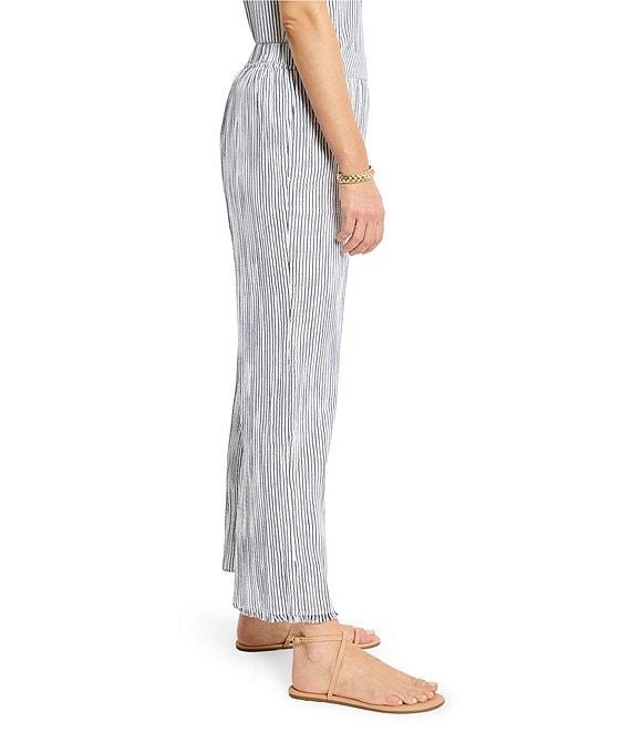 NIC + ZOE Pinstripe Gauze Wide Leg Ankle Coordinating Pants Product Image