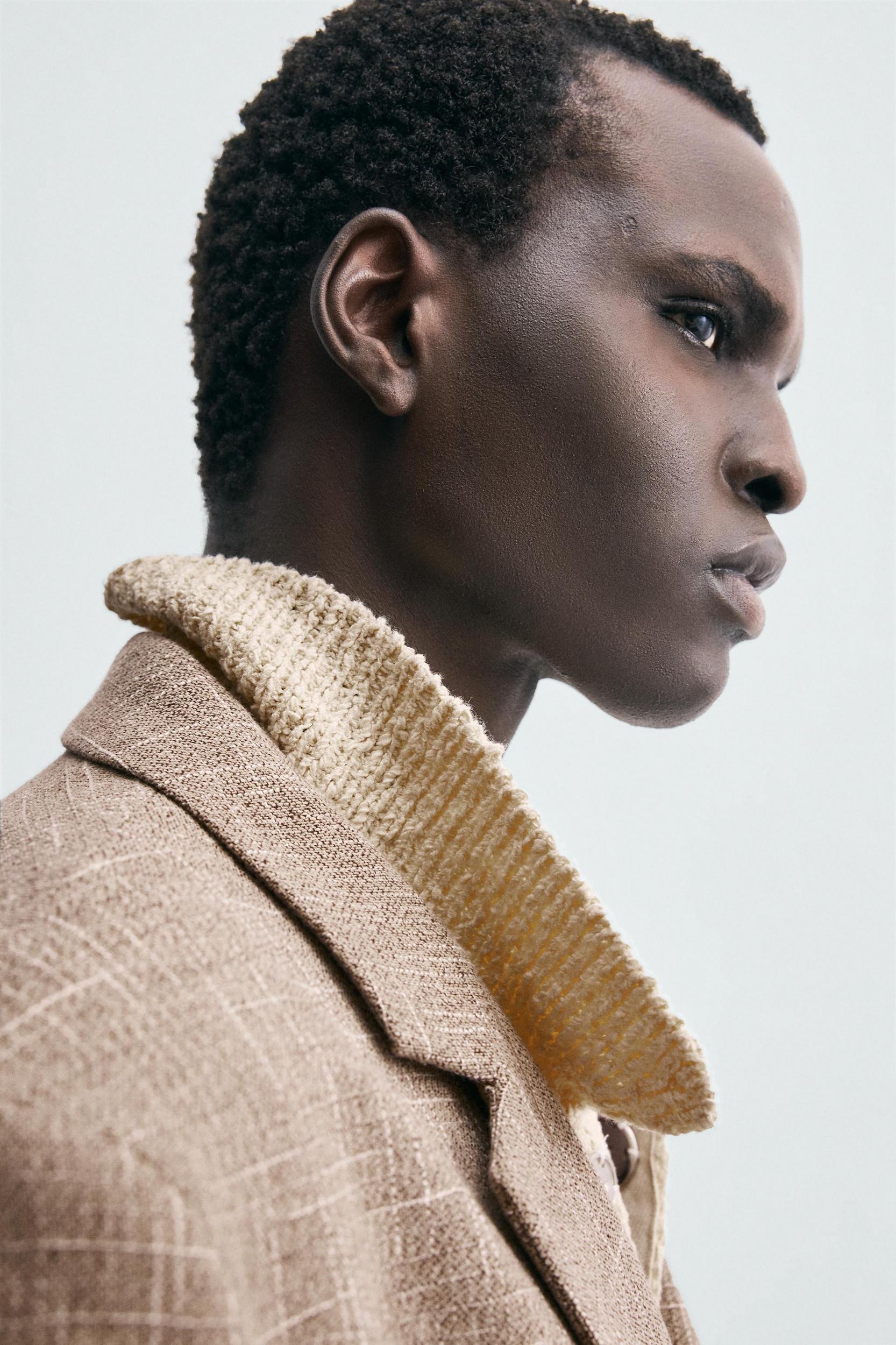 TEXTURED DOUBLE BREASTED BLAZER Product Image