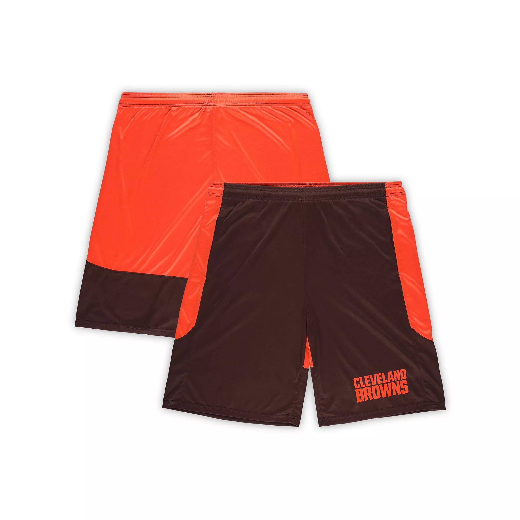 Men's Fanatics Brown/Orange Cleveland Browns Big & Tall Synthetic Launch Shorts, Size: 5XB Product Image