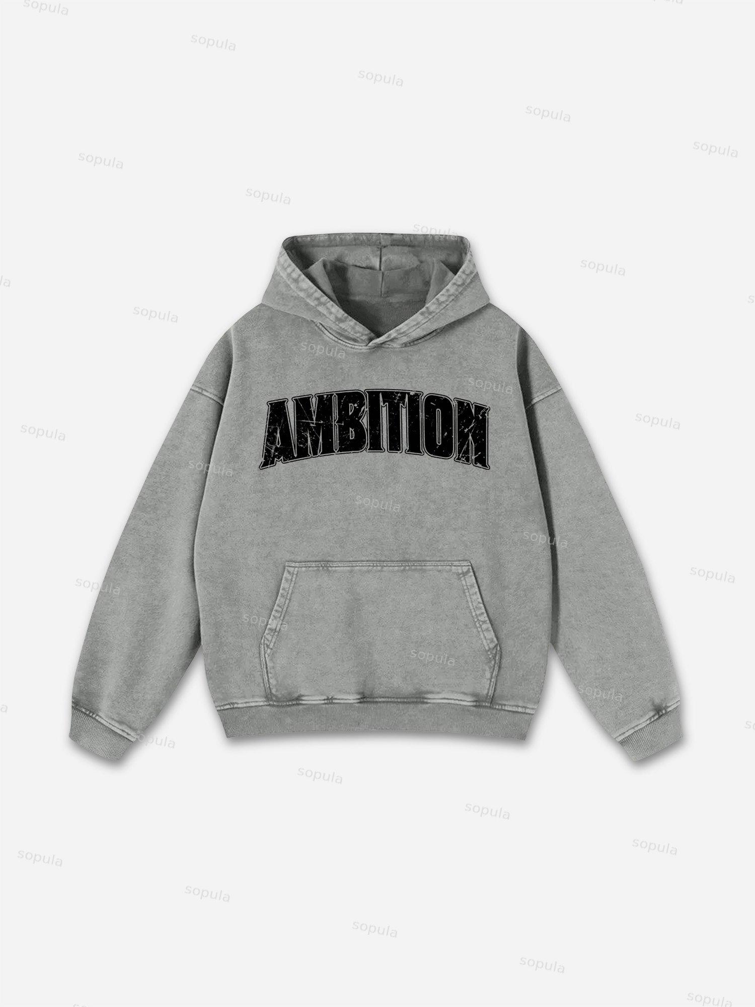 Ambition Legendary Boxer Portrait Graphic Washed Hoodie Product Image