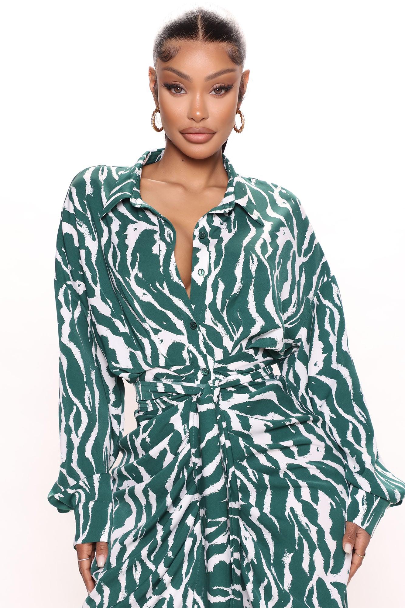 Safari Vibes Maxi Dress - Green/combo Product Image