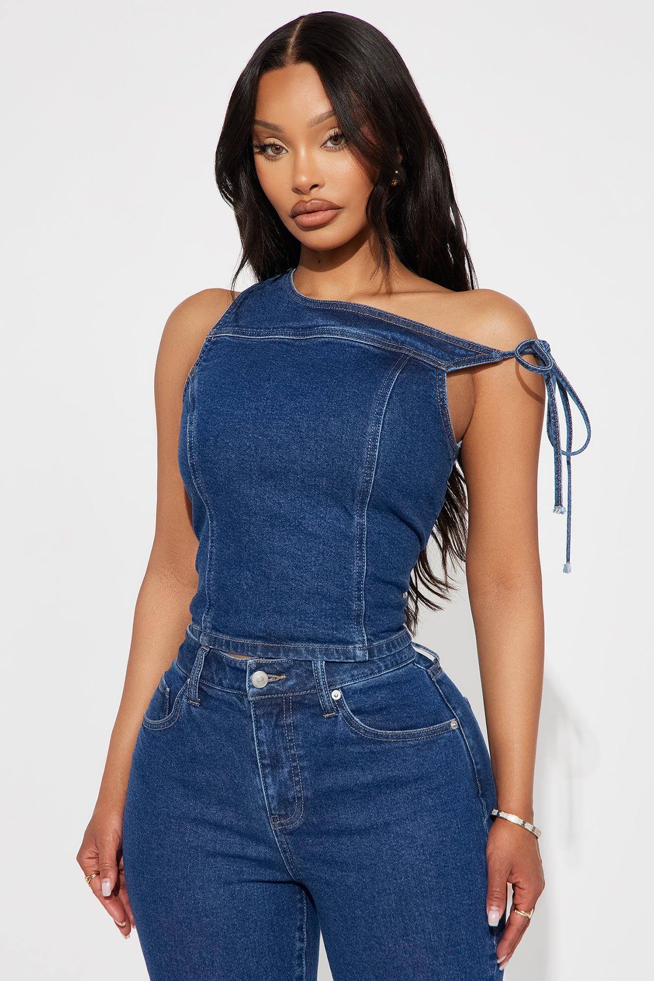 Chloe Denim Capri Set - Medium Wash Product Image