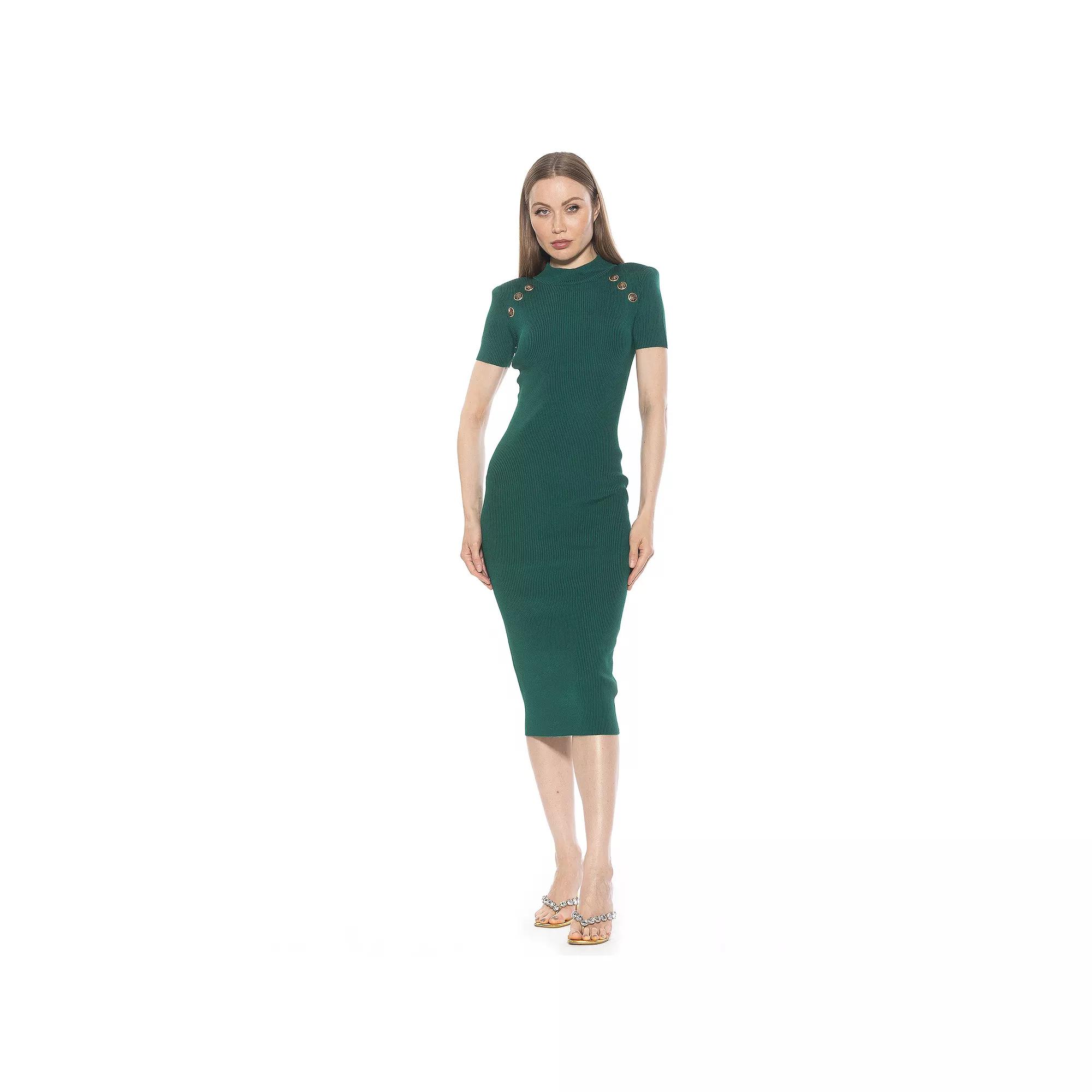 Women's ALEXIA ADMOR Adara Short Sleeve Mock Neck Midi Dress,  Product Image