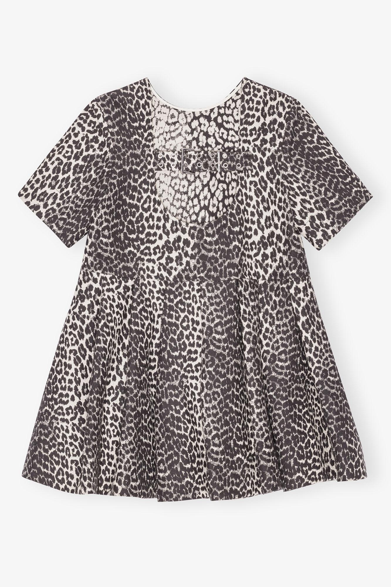 Leopard Cotton Tweed Mini Dress Product Image