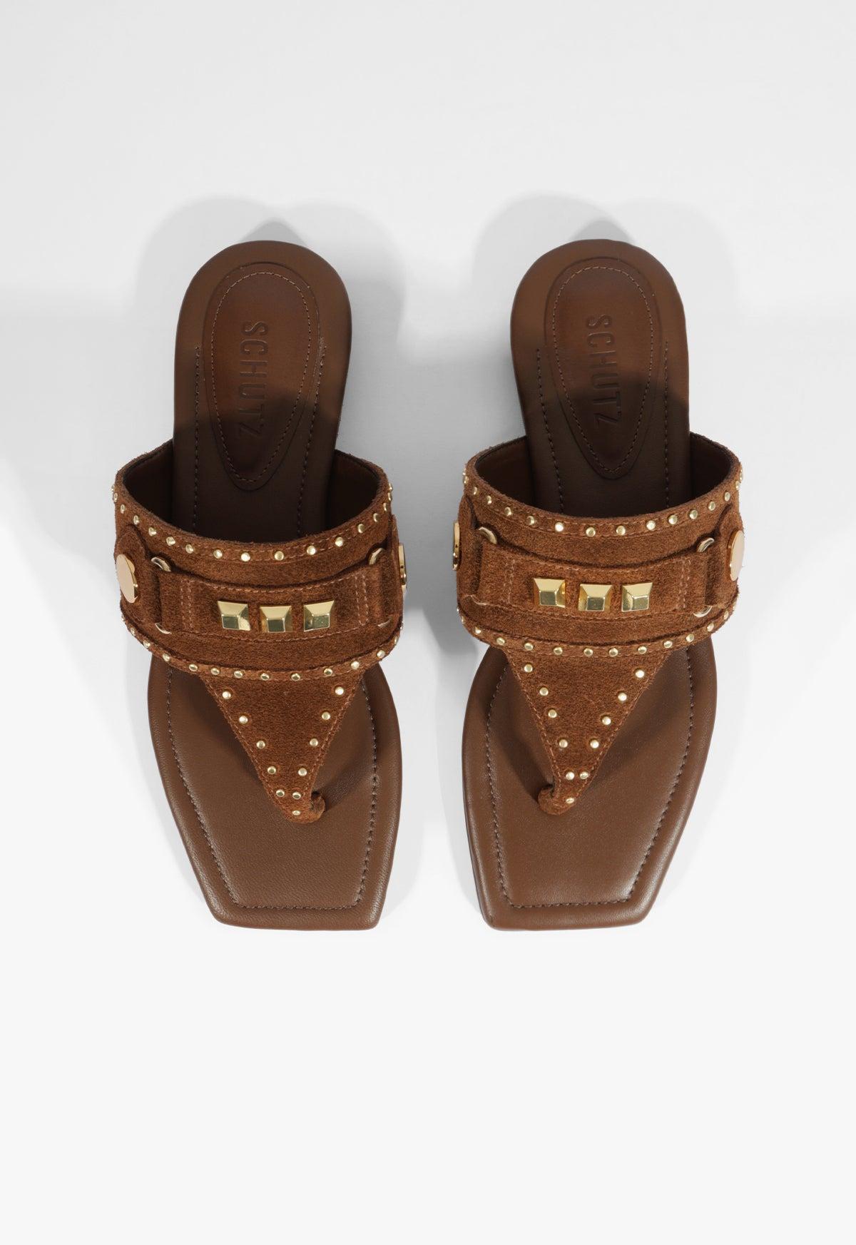 Aria Brown Suede Sandal Product Image