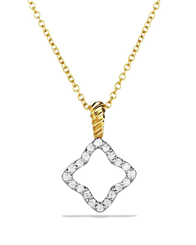 Womens Cable Collectibles Quatrefoil Necklace in 18K Yellow Gold Product Image
