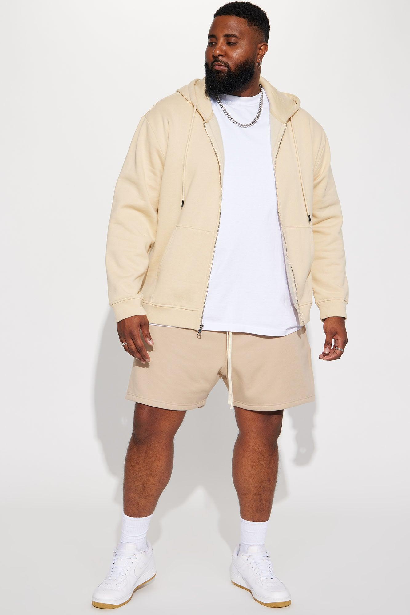 Tyson Oversize Heavyweight Sweat Shorts - Taupe Product Image