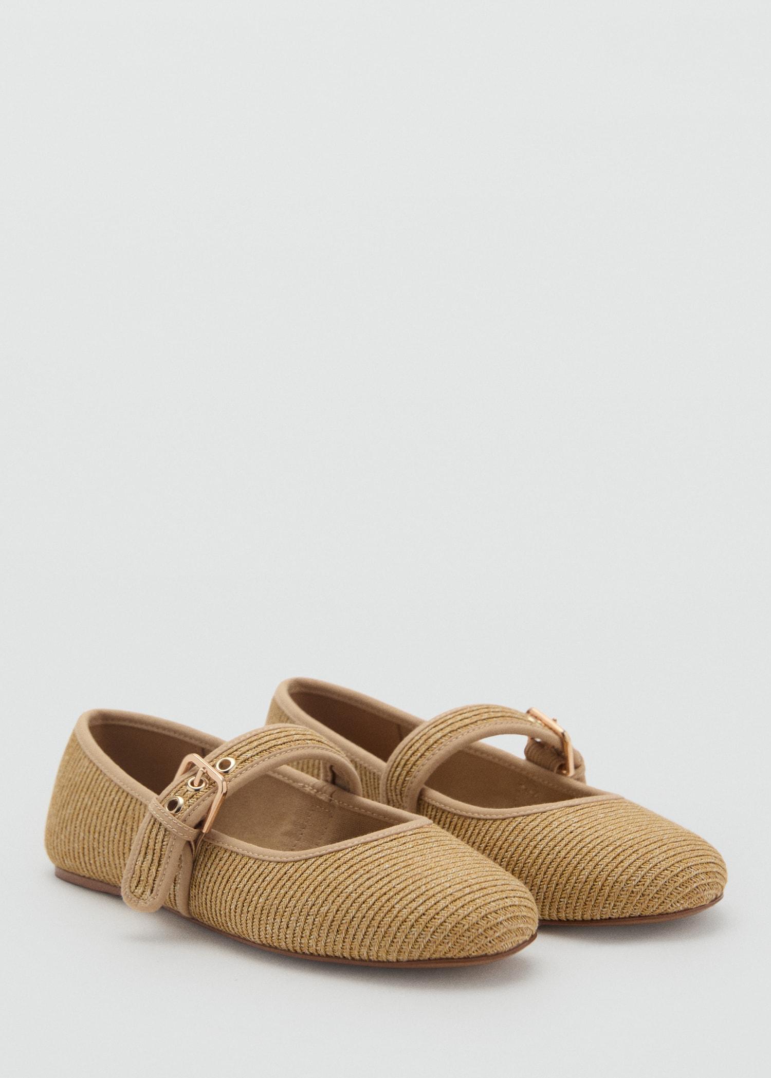 Cotton ballet flats with strap and buckle - Women | MANGO USA Product Image