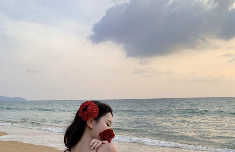 Spaghetti Strap Plain Open Back Maxi Sundress Product Image