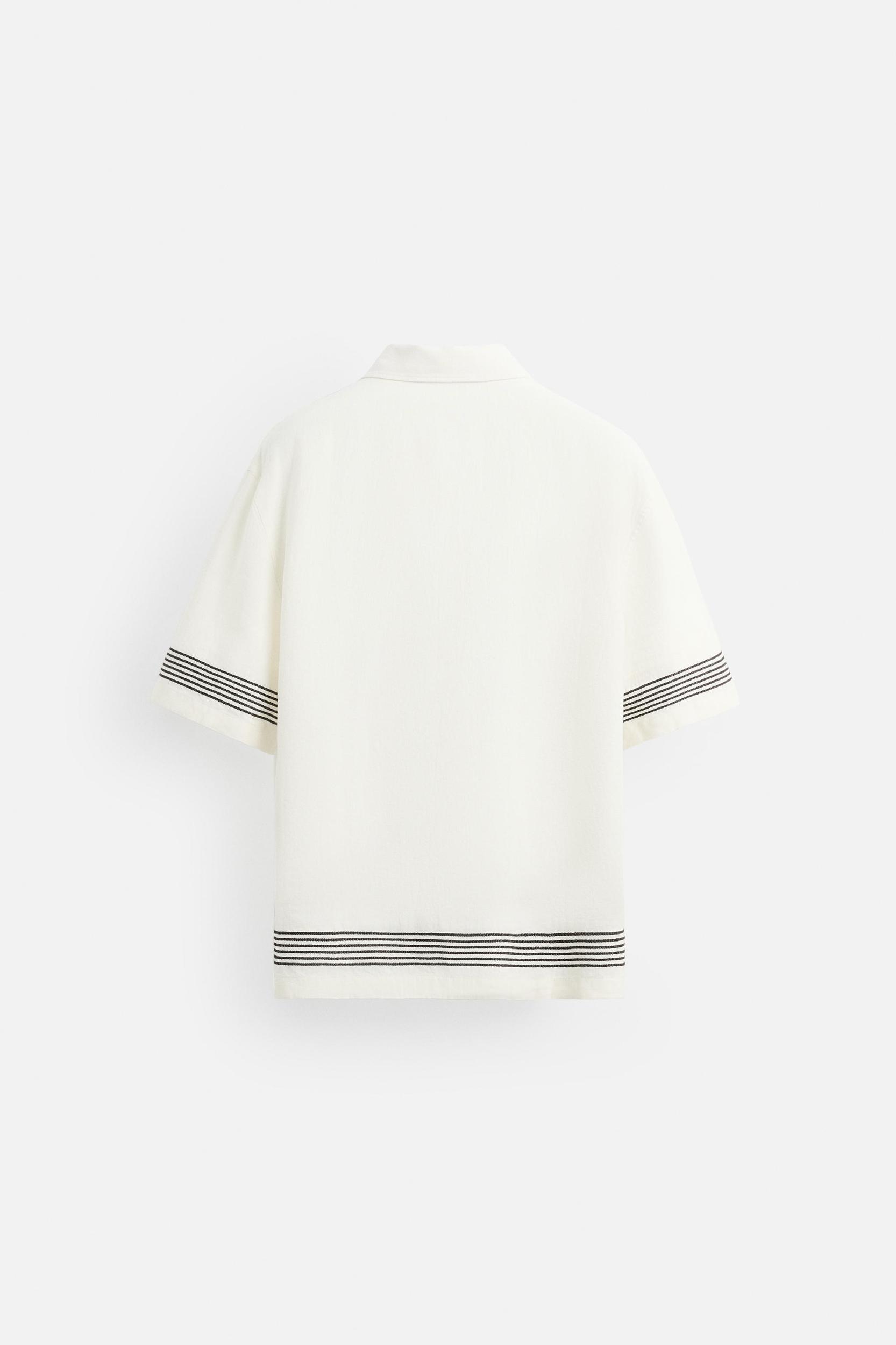 100% LINEN STRIPE SHIRT Product Image