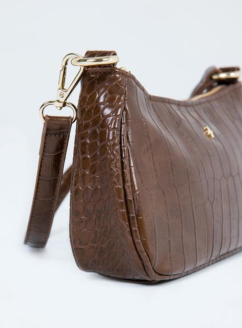 Peta & Jain Piper Bag Chocolate Croc Product Image