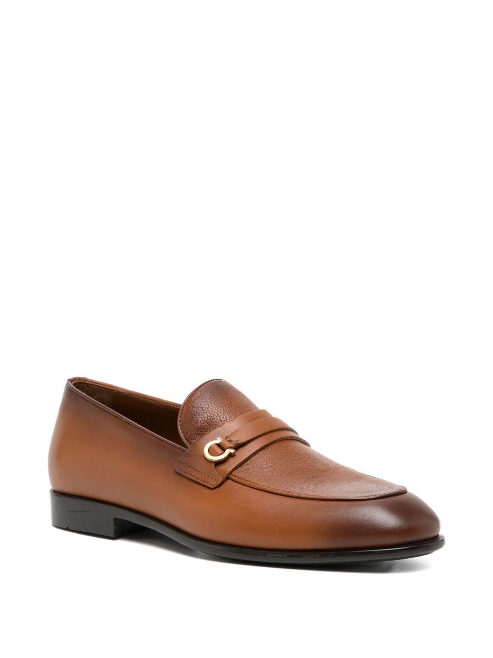 logo-buckle leather loafers Product Image