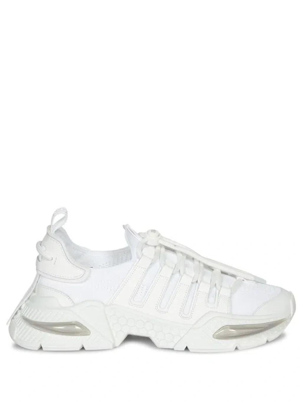 DOLCE & GABBANA White Sneakers With Modern Silhouette And Unique Lacing System Product Image