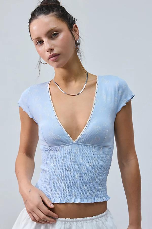 Kimchi Blue Only You Smocked Short Sleeve Top Womens at Urban Outfitters Product Image