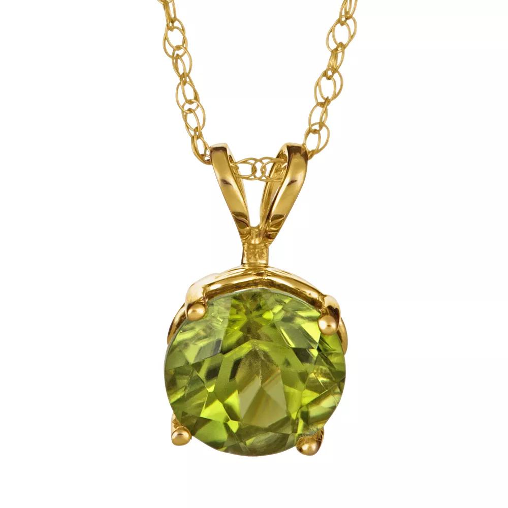 Celebration Gems 14k Gold Peridot Pendant, Women's, Size: 18", Green Product Image