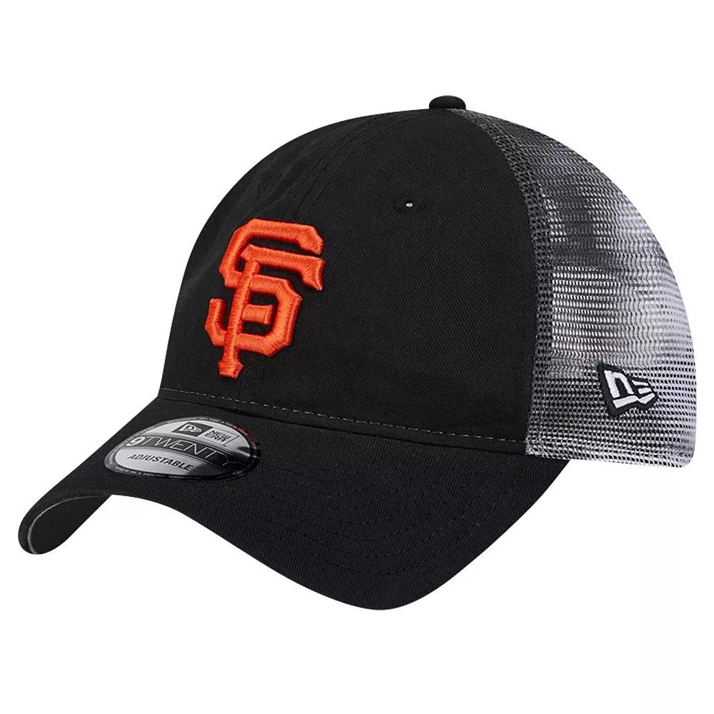 Men's New Era Black San Francisco Giants Team Slick Trucker 9TWENTY Adjustable Hat Product Image
