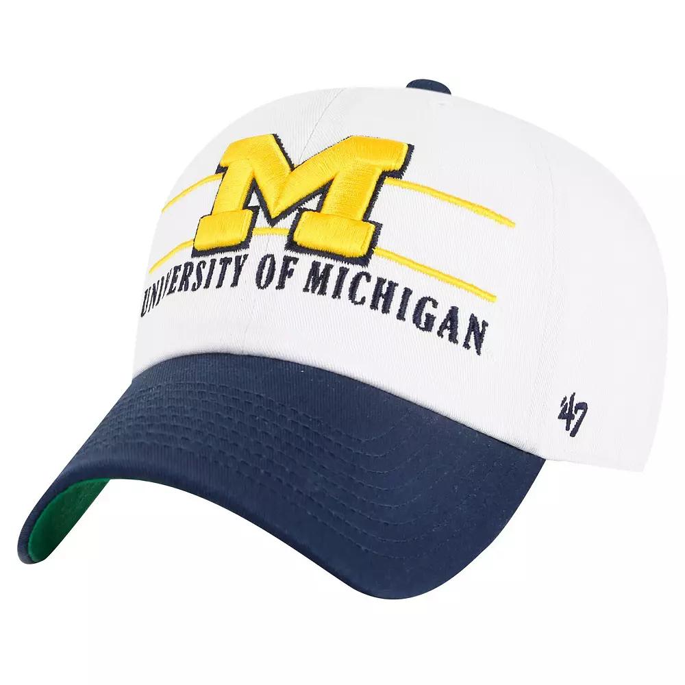 Men's '47 White Michigan Wolverines Gridiron Clean Up Adjustable Hat Product Image
