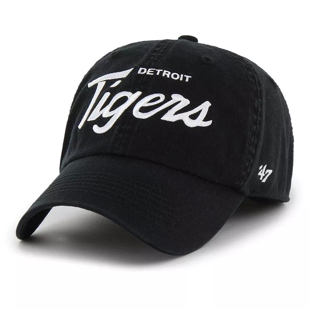 Men's '47 Black Detroit Tigers Crosstown Classic Franchise Fitted Hat, Size: Medium Product Image
