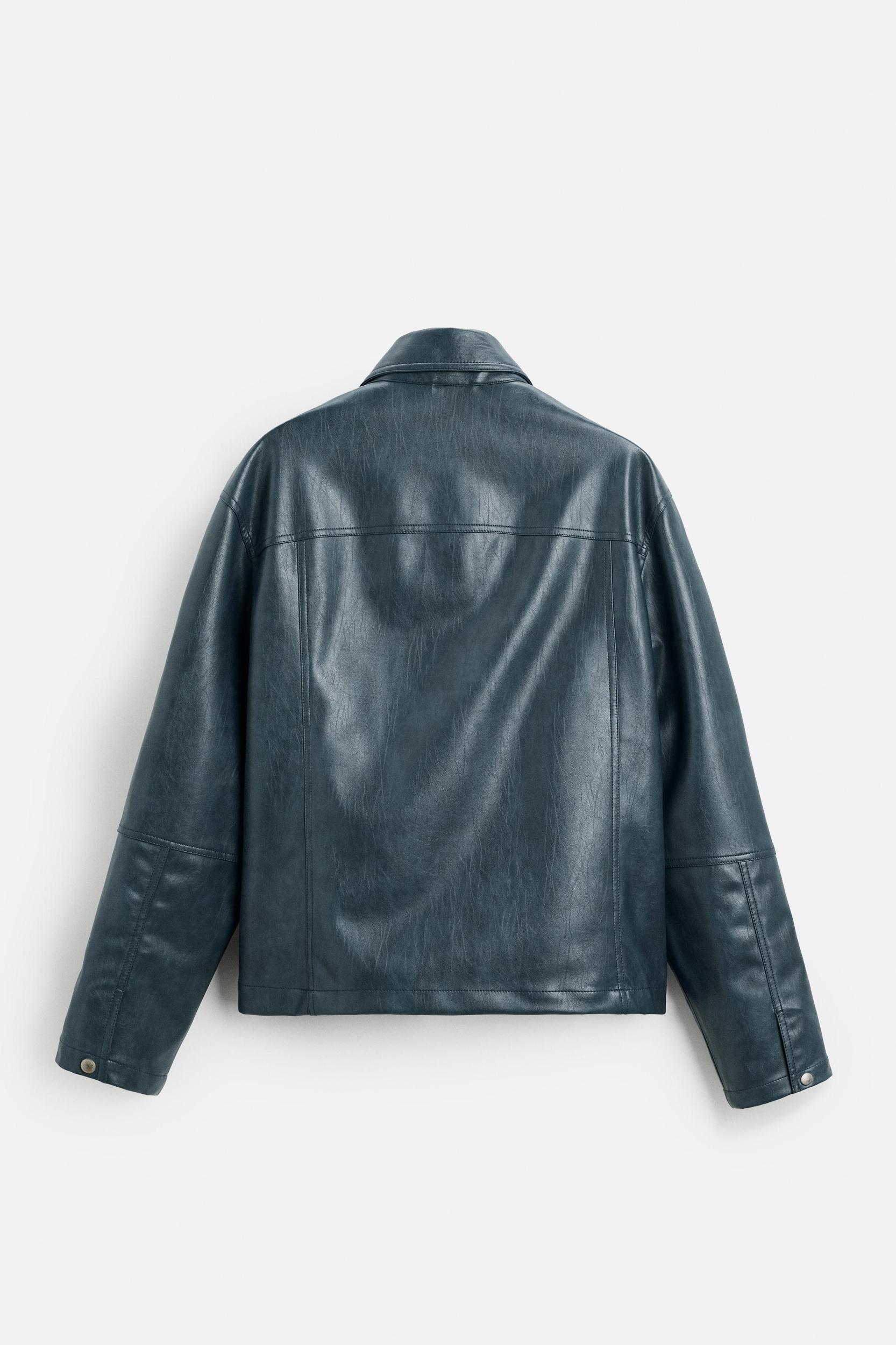 FAUX LEATHER OVERSHIRT Product Image