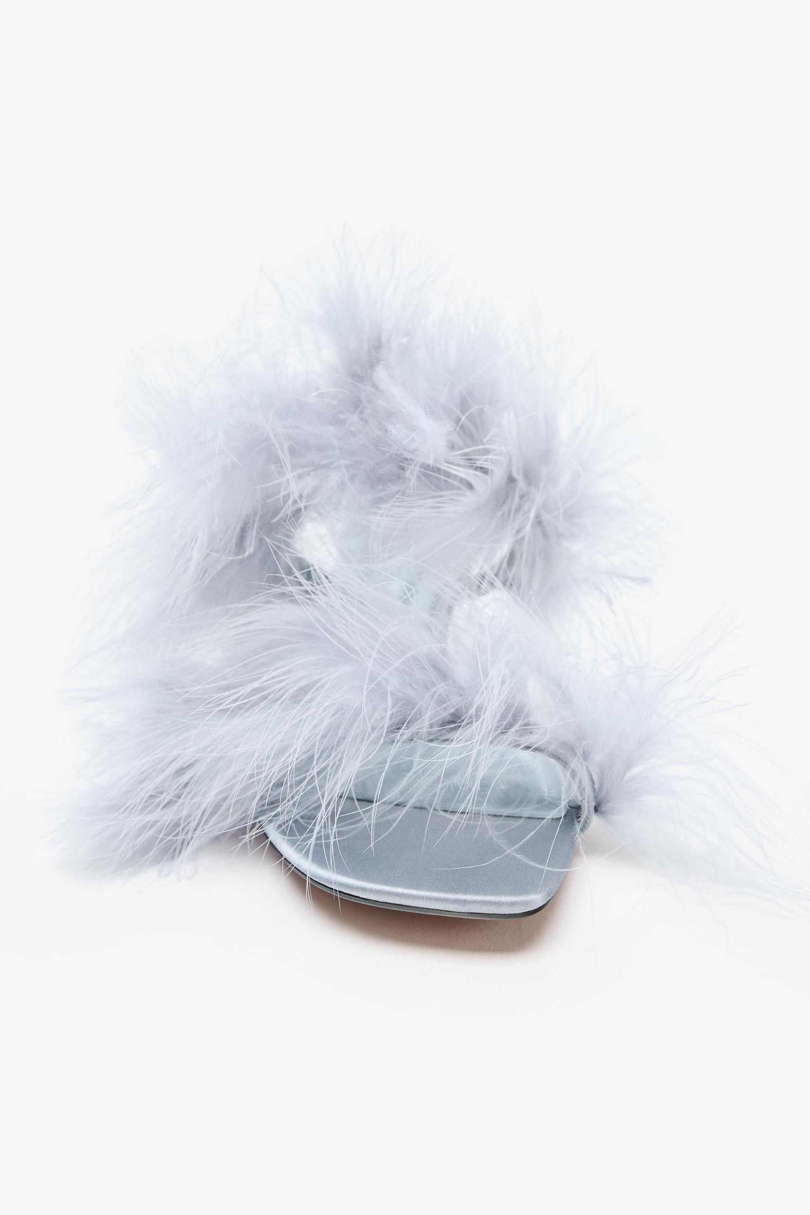 FEATHER HEELED SANDALS Product Image