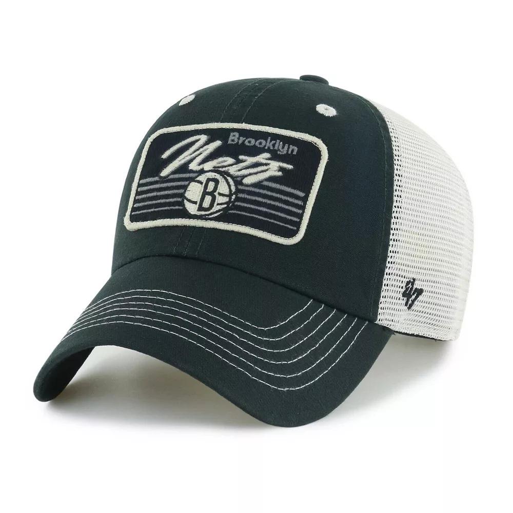 Men's '47 Black Miami Heat Five Point Patch Clean Up Adjustable Hat Product Image