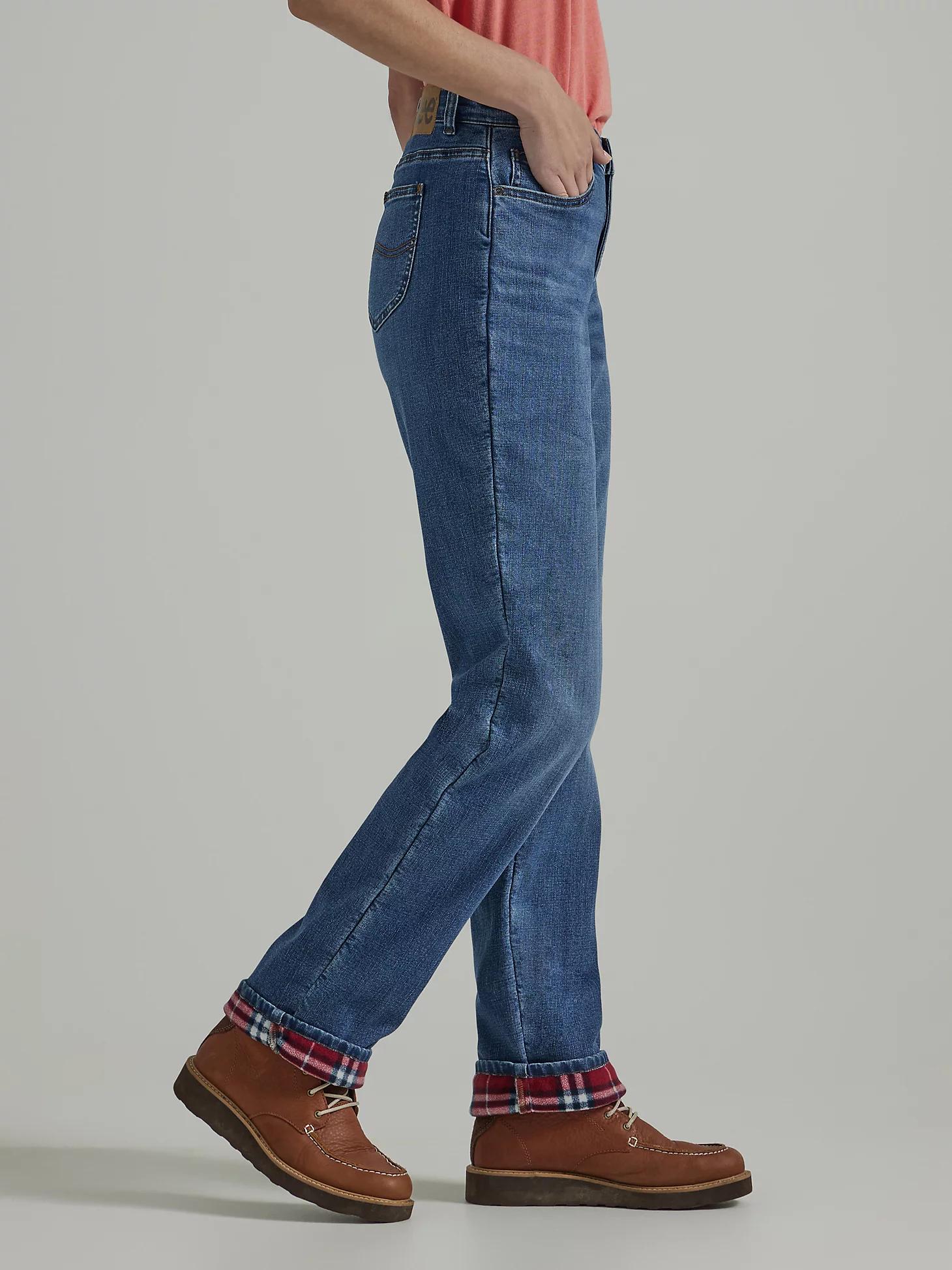 Womens Fleece Lined Relaxed Fit Jeans | Straight Leg | Lee® Product Image