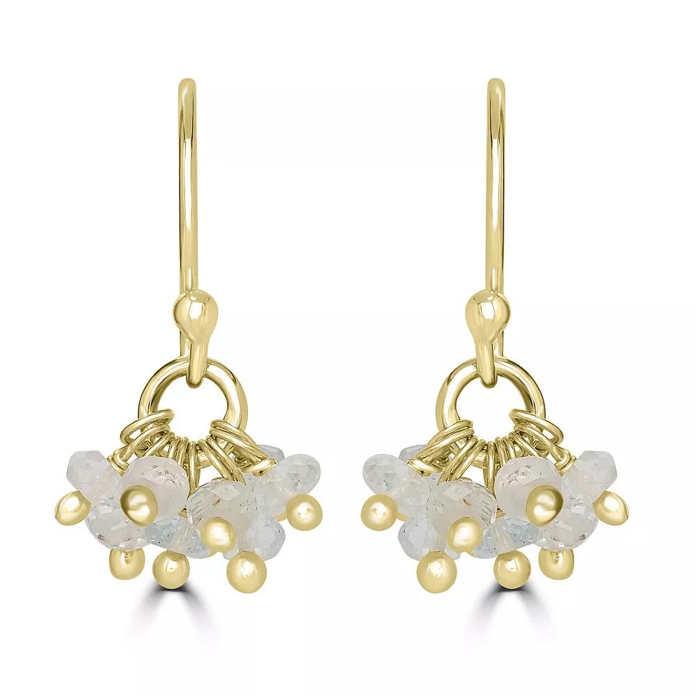 Gemistry 14k Gold Over Sterling Silver Gemstone Bead Cluster Drop Earrings, Women's, Aquamarine Product Image