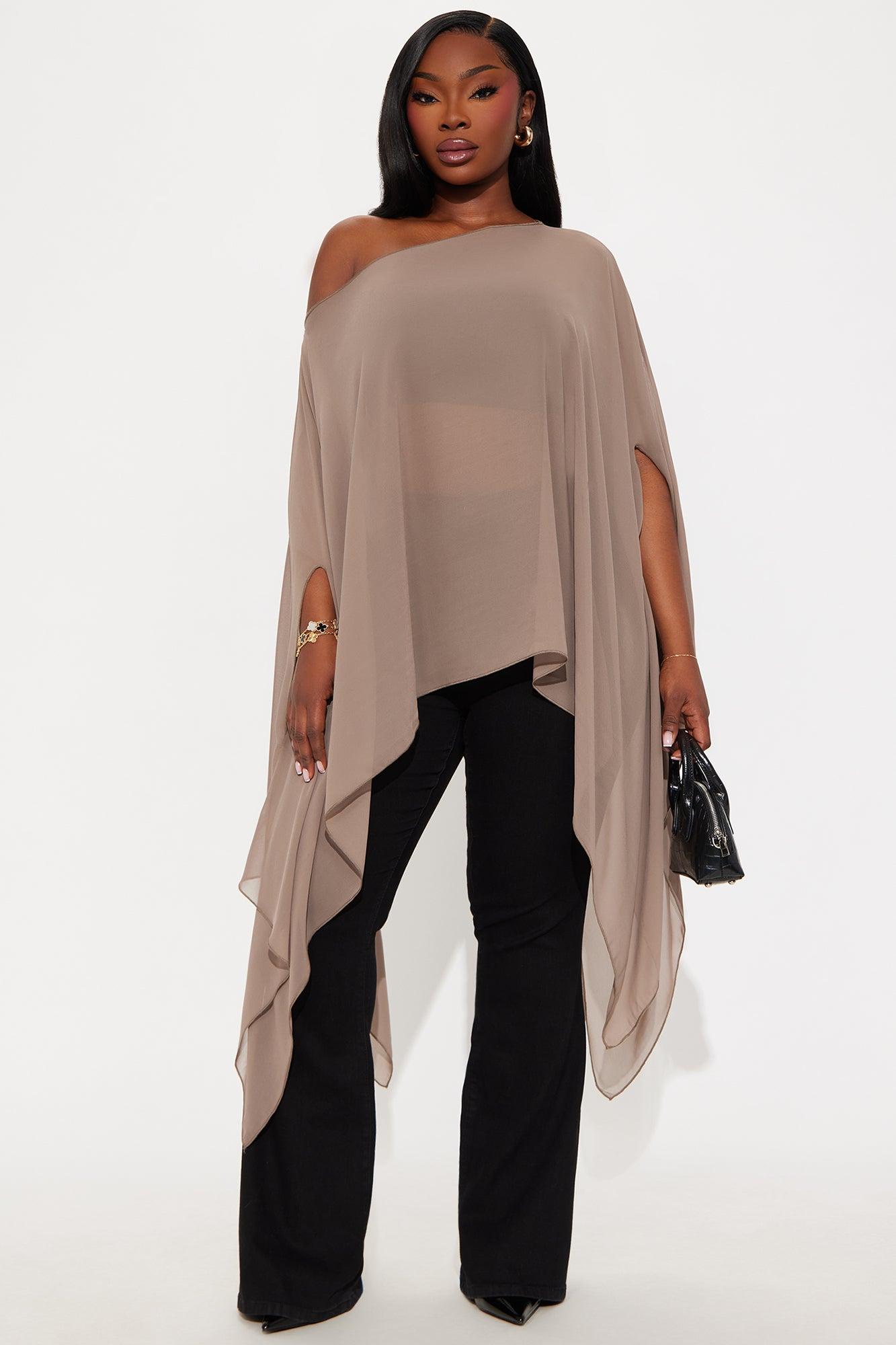 Get In Line Long Chiffon Kimono Top - Mocha Product Image