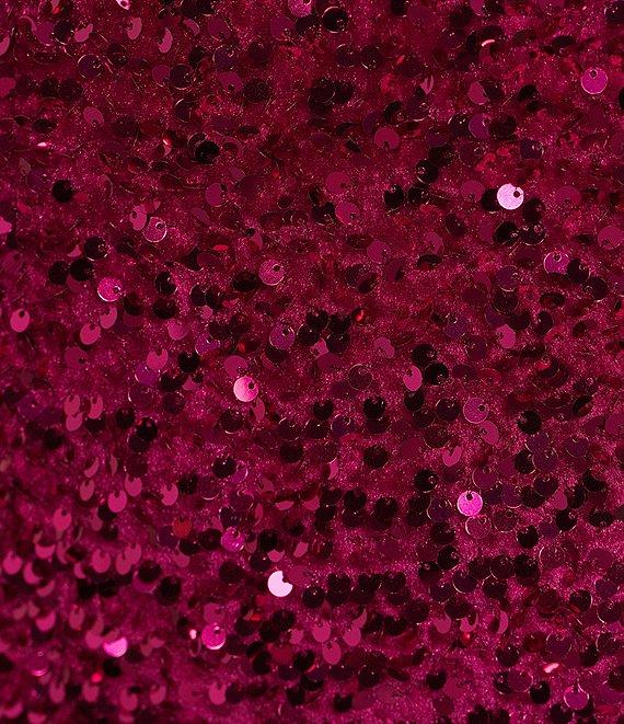 Midnight Doll Plus One-Shoulder Sleeveless Sequin Velvet Bodycon Dress Product Image