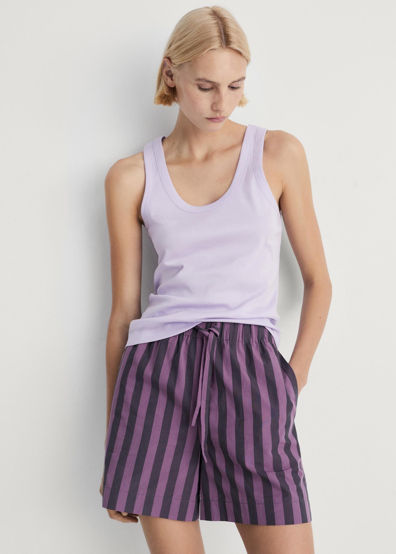 Cotton top with straps - Women | MANGO USA Product Image