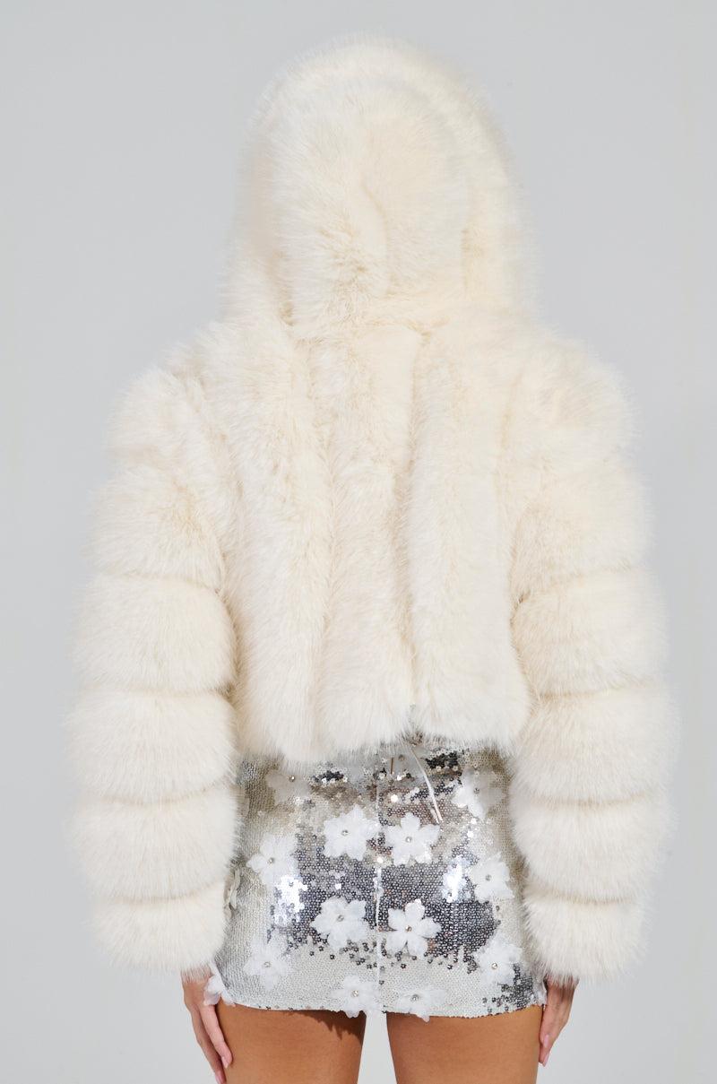 JOLENE FAUX FUR COAT IN WHITE Product Image