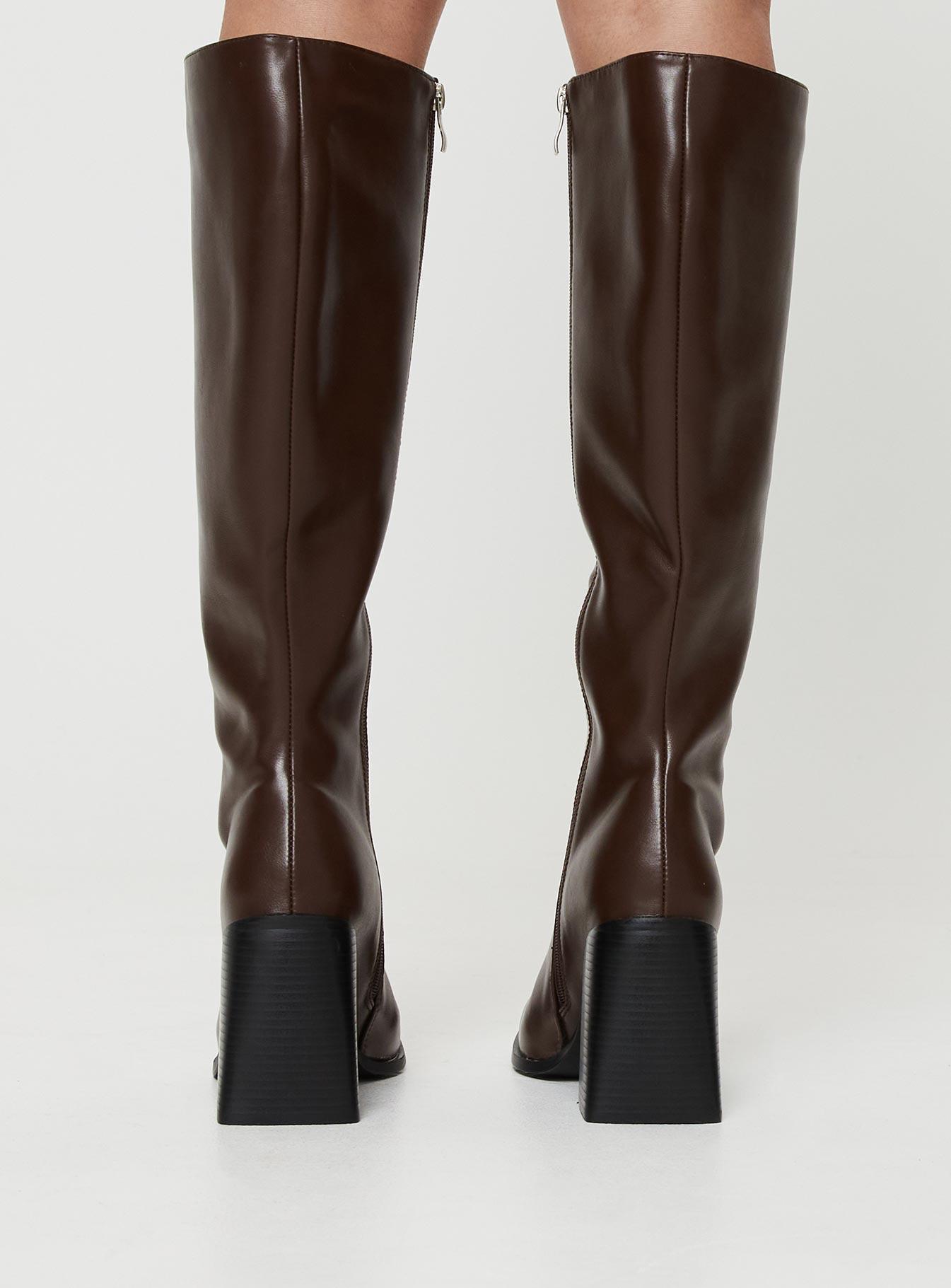 Renzo Knee High Boots Brown Product Image