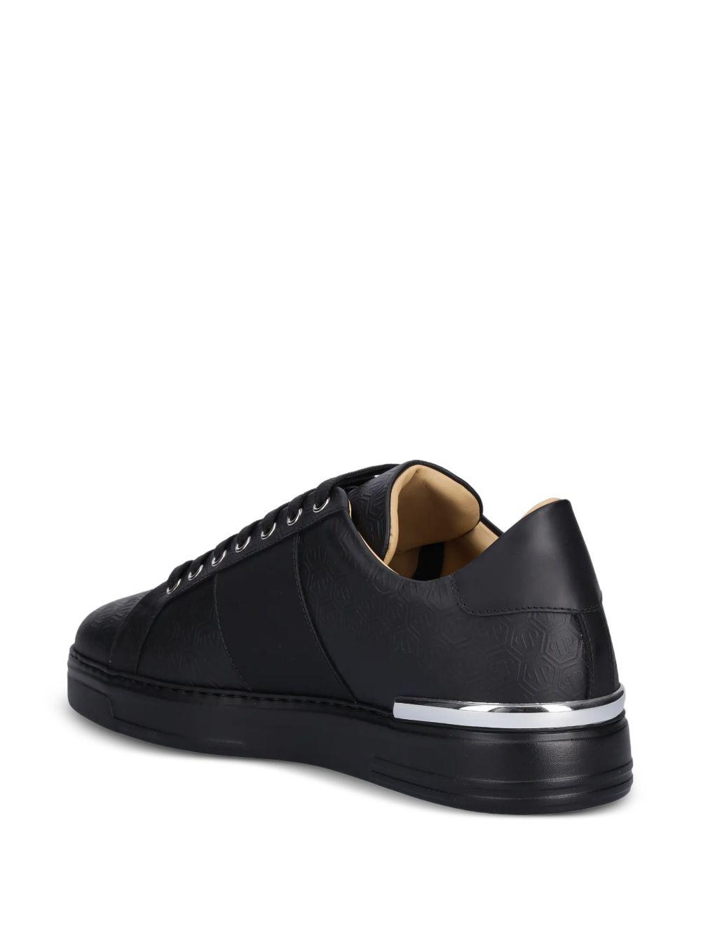 embossed-logo lace-up sneakers Product Image