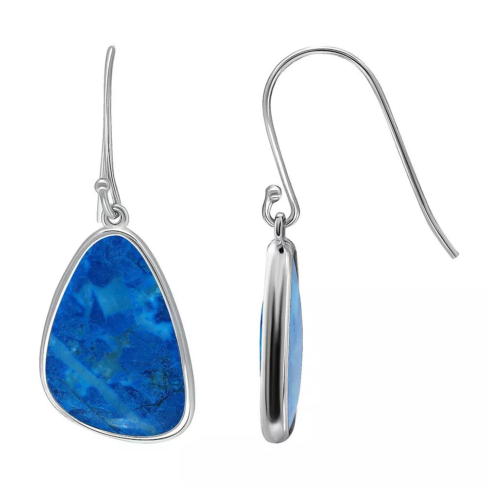 Aleure Precioso Sterling Silver Freeform Sodalite Drop Earrings, Women's, Dark Blue Product Image
