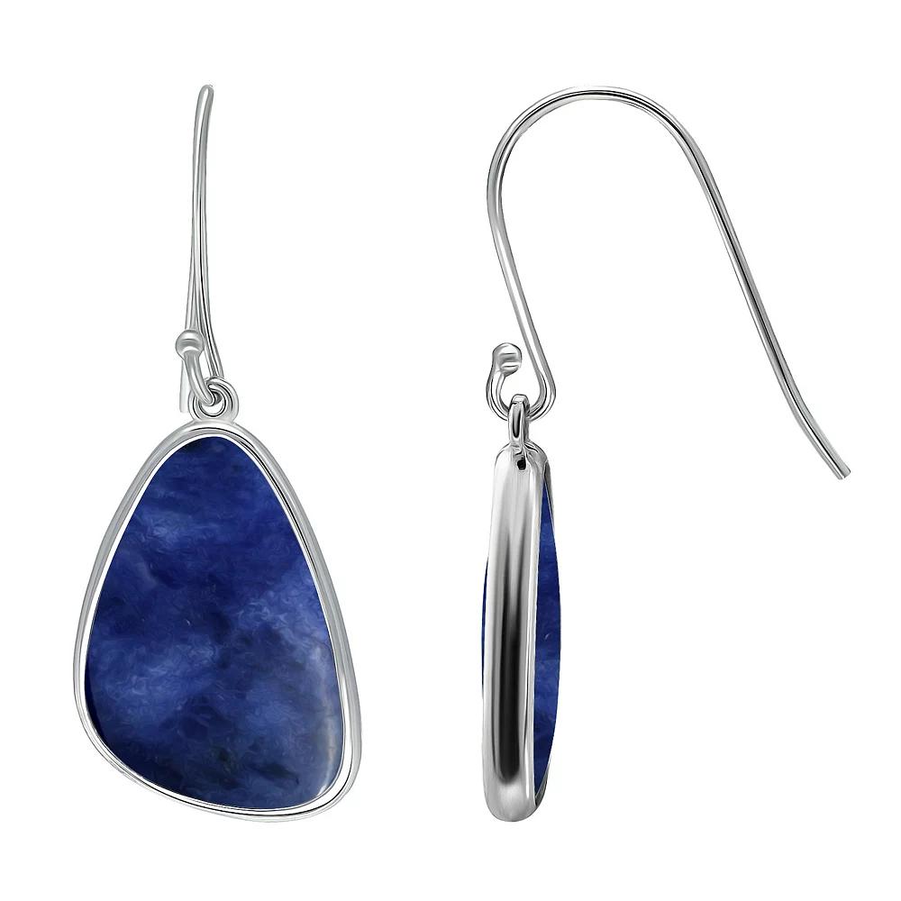Aleure Precioso Sterling Silver Freeform Sodalite Drop Earrings, Women's, Dark Blue Product Image