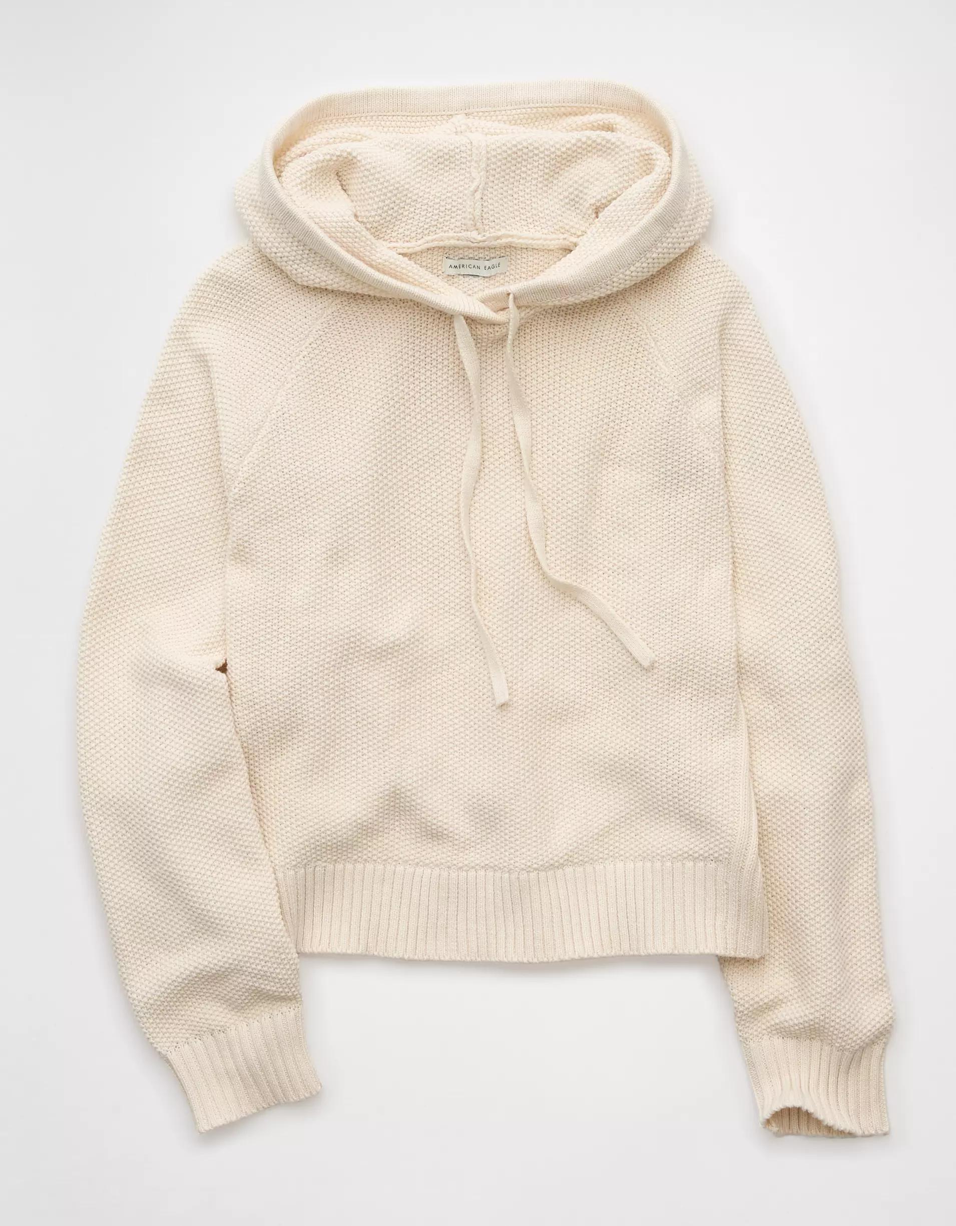 AE Cropped Cotton Hoodie Product Image