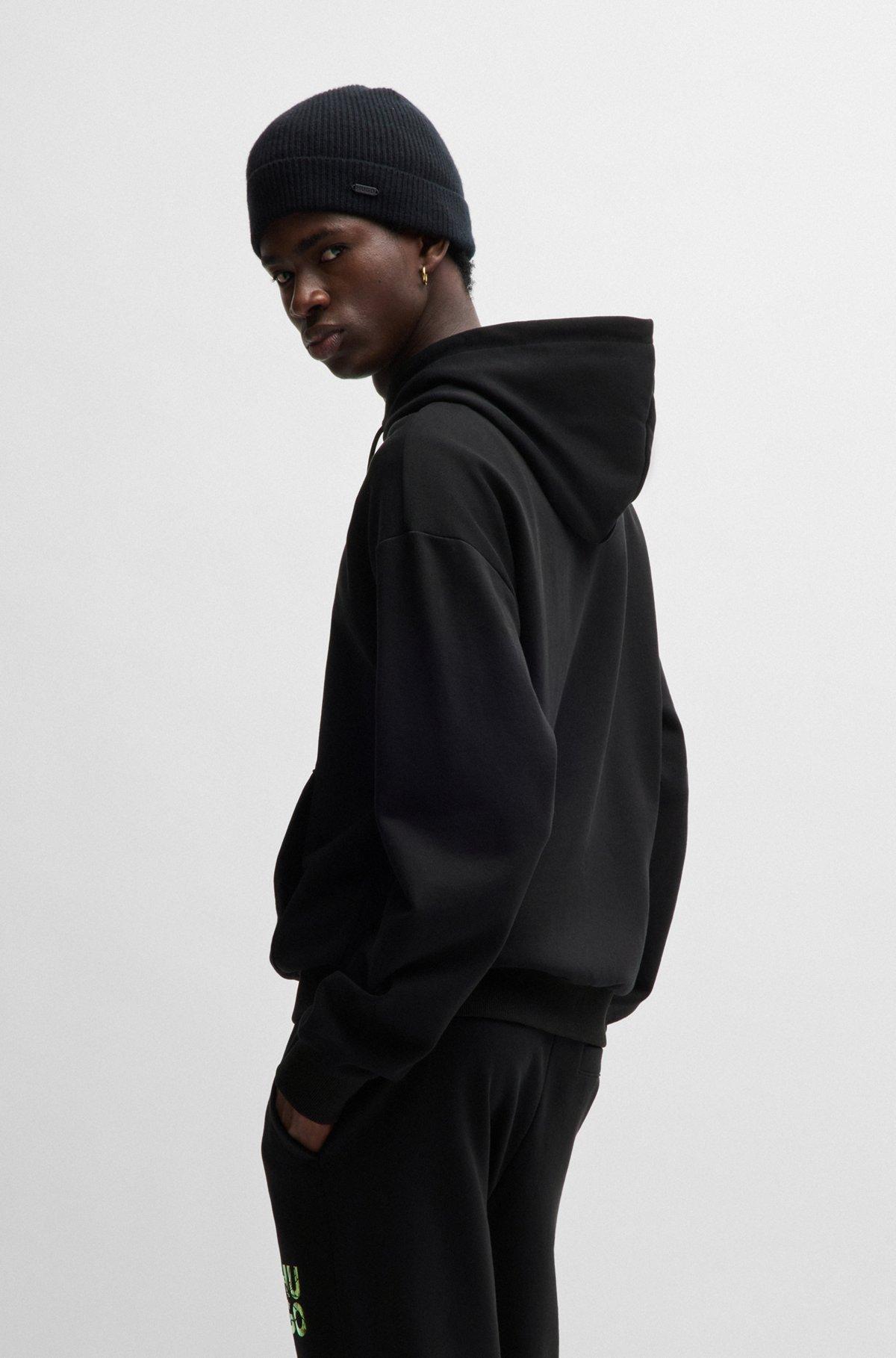 Cotton-terry regular-fit hoodie with stacked logo Product Image