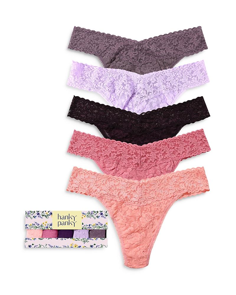 Signature Lace Original Rise Thong Fashion 5-Pack Product Image