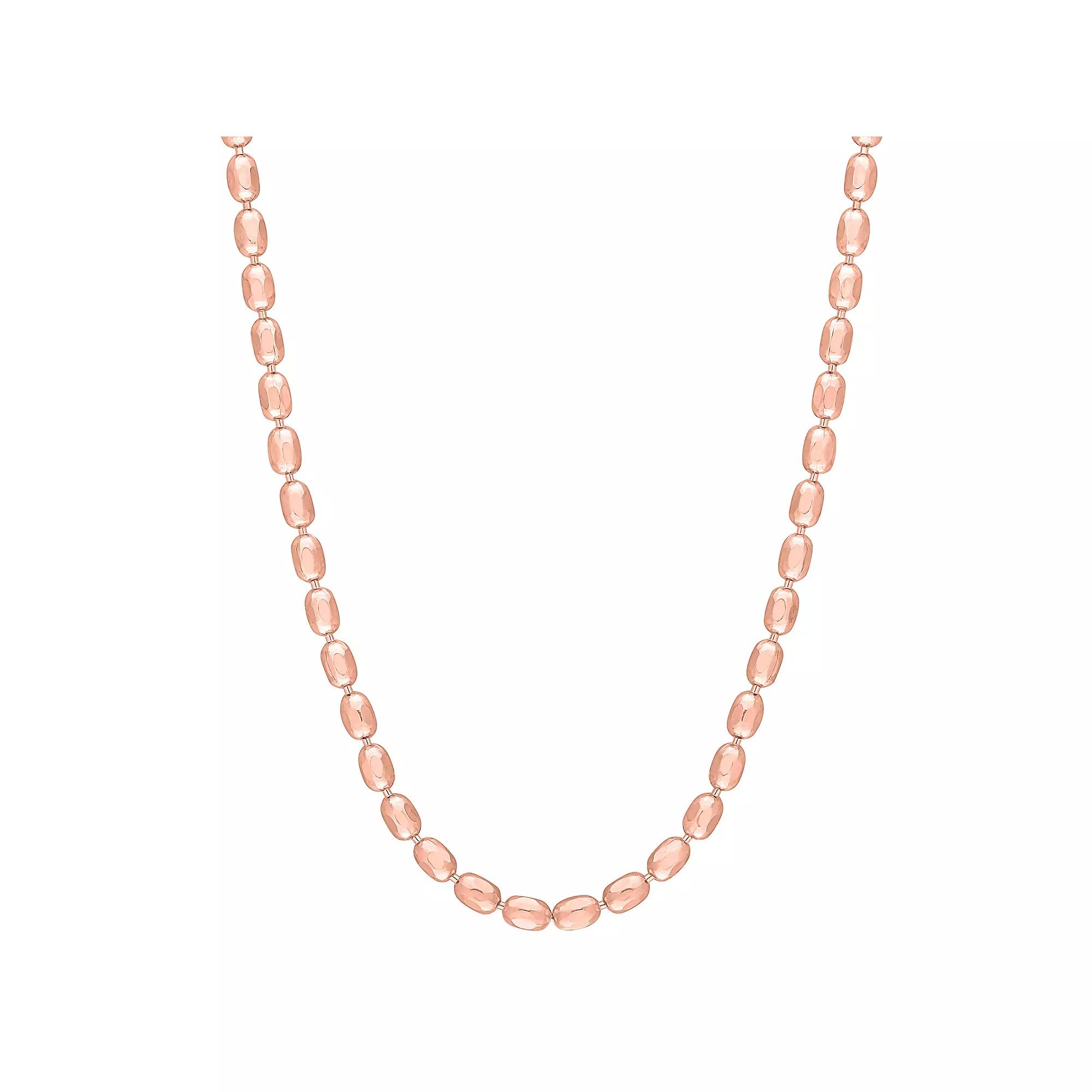 Stella Grace Sterling Silver Oval Ball Chain Necklace, Women's, Size: 16", 18k Pink Plated Product Image
