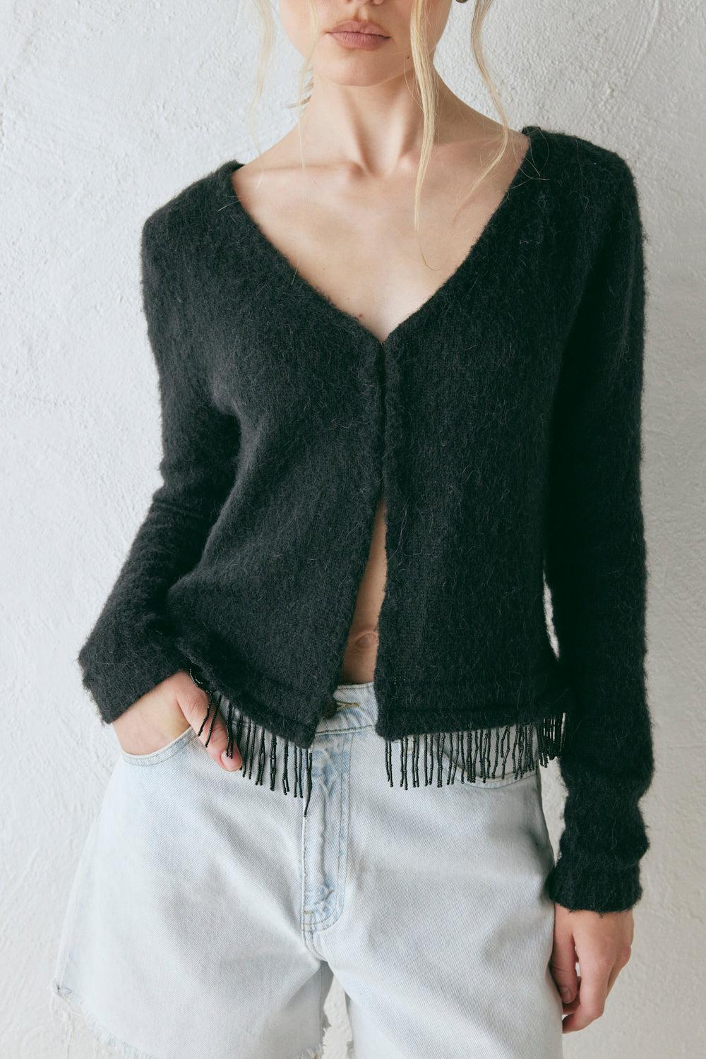 Edie Knit Cardigan Black Product Image