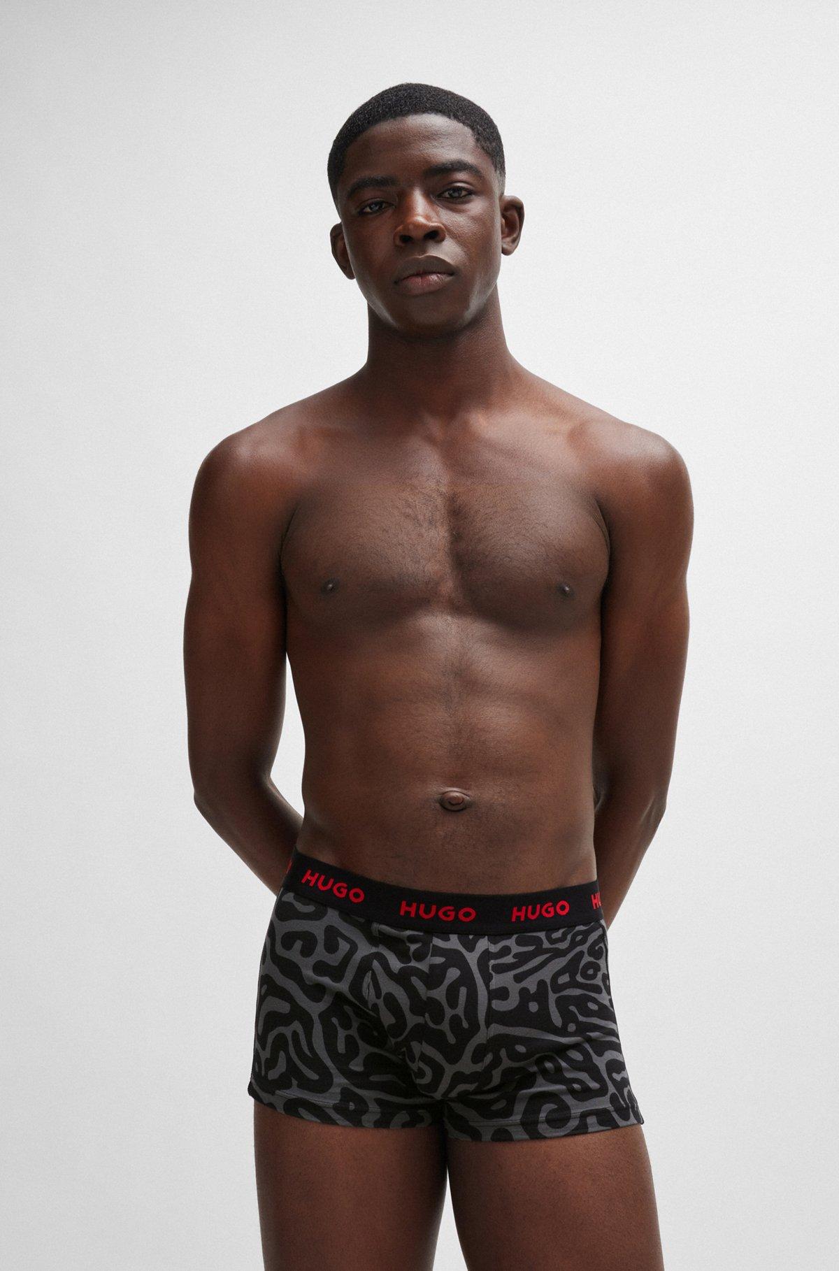 Three-pack of stretch-cotton trunks with logo waistbands Product Image
