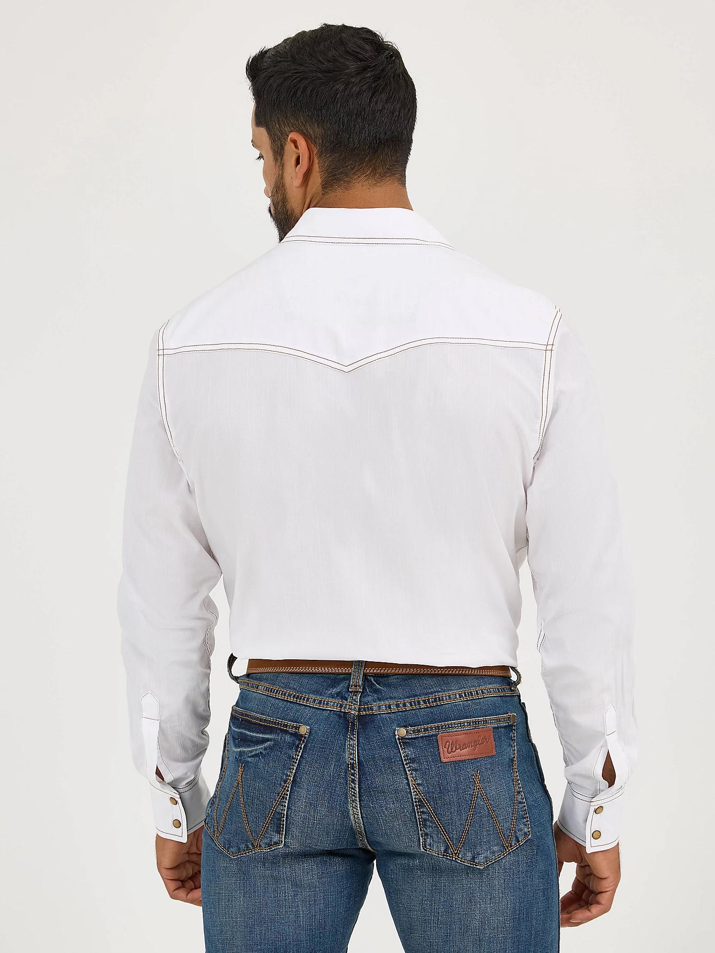 Men's Wrangler Retro® Long Sleeve Western Snap Solid Dobby Shirt | Men's SHIRTS | Wrangler® Product Image