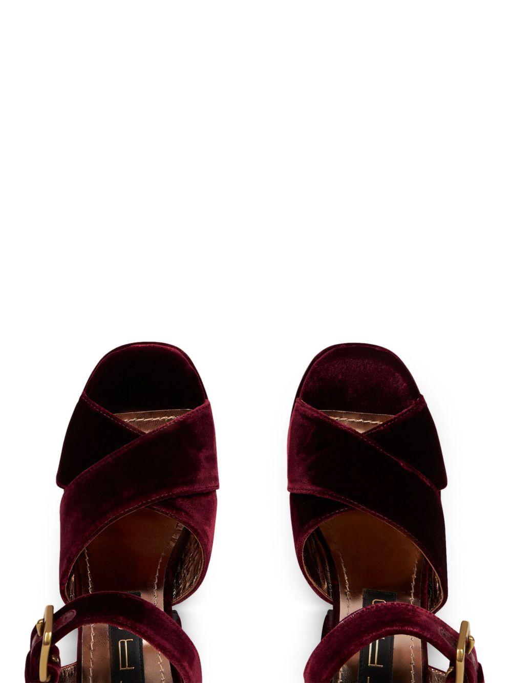 100mm velvet platform sandals Product Image