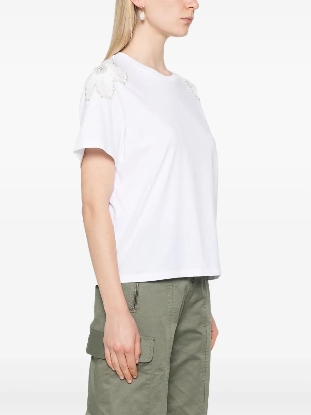 floral-appliqué T-shirt Product Image