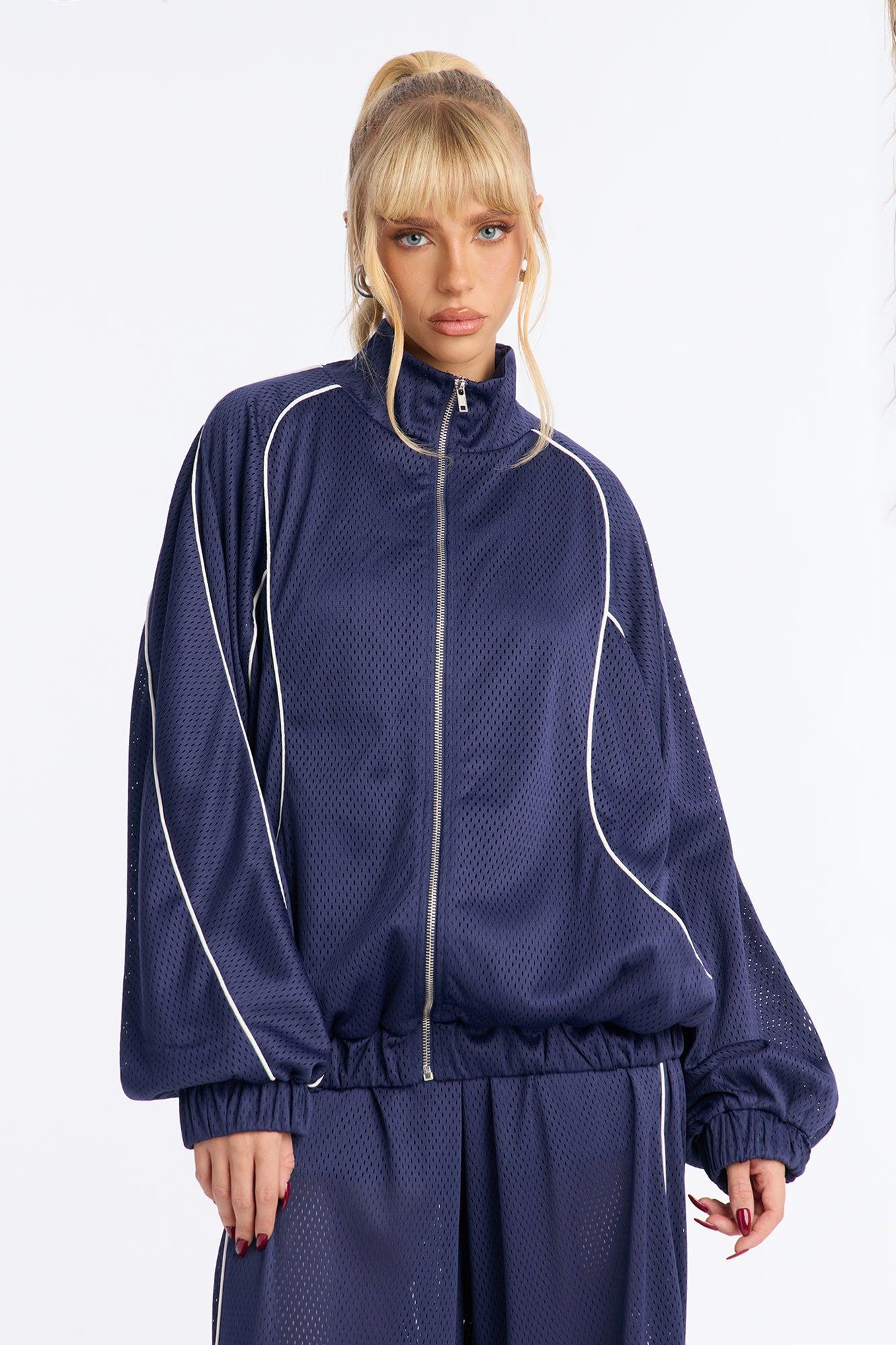 Milianna Sweatshirt Zip Up - Navy Female Product Image