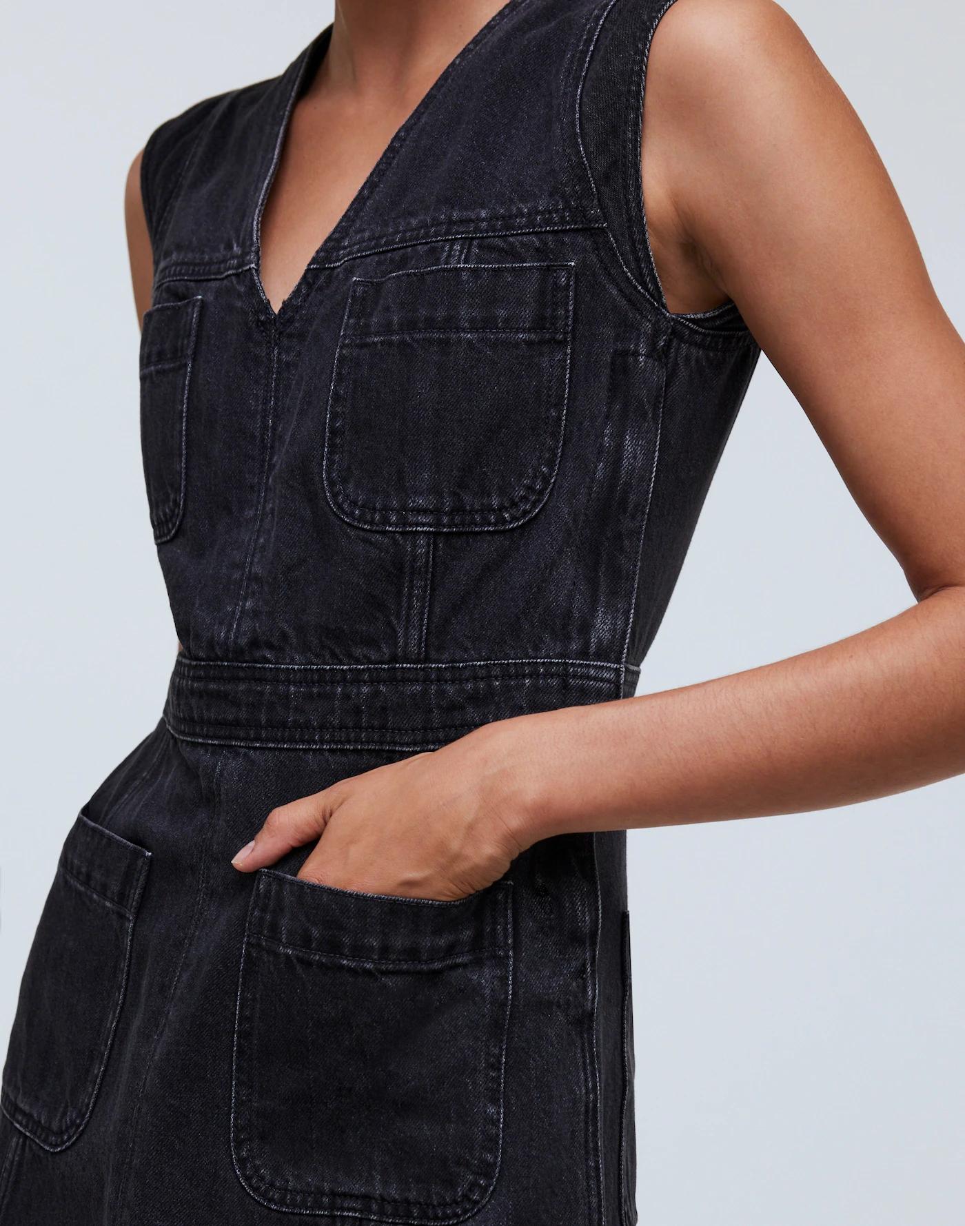 Denim Cap-Sleeve Mini Dress in Tarrybrook Wash Product Image