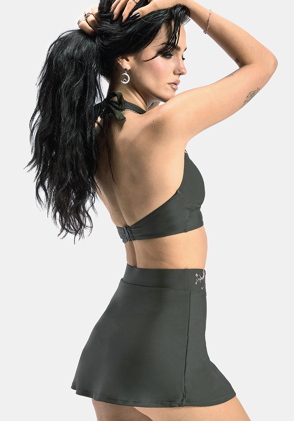 Abellona Embroidered Faux Wrap Swim Skirt Product Image