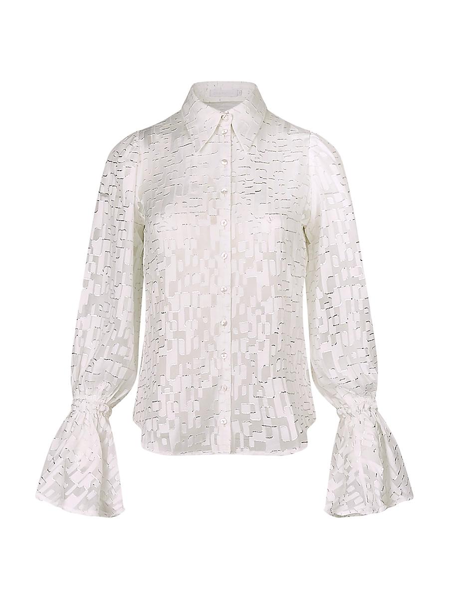 Womens Sylvie Burnout Geometric Blouse Product Image