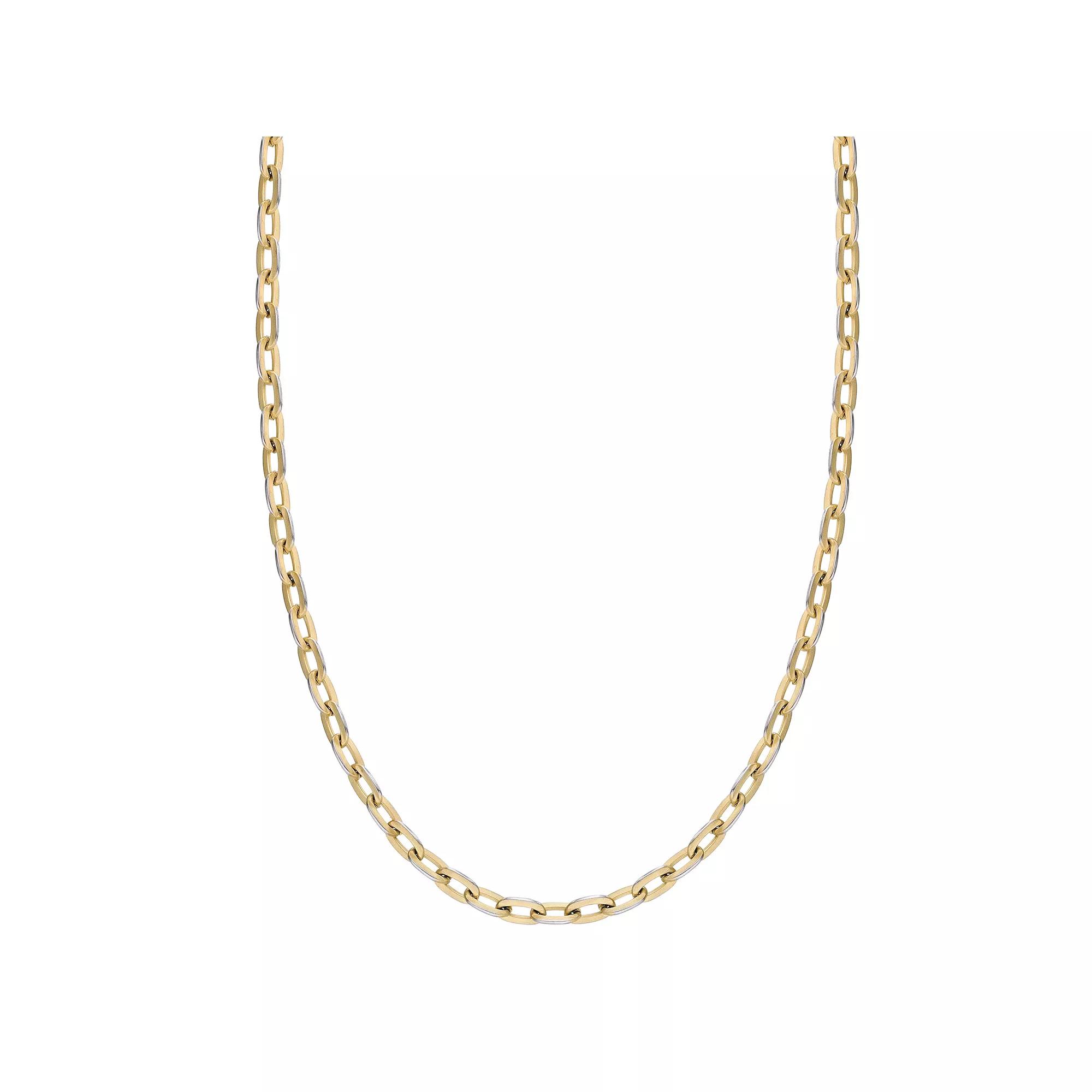 Mens LYNX Stainless Steel Chain Necklace Gold Tone Product Image