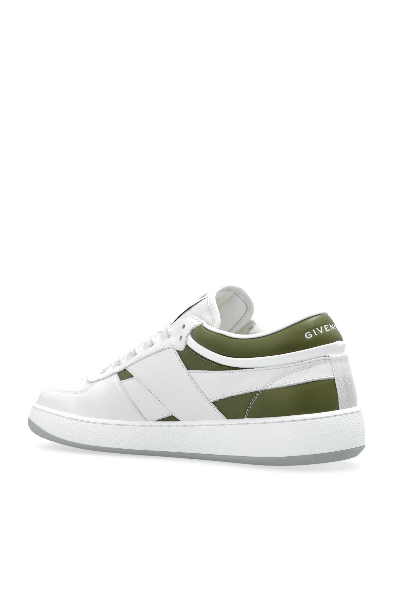 GIVENCHY Leather Sneakers With Rubber Sole And Panelled Design In White Product Image